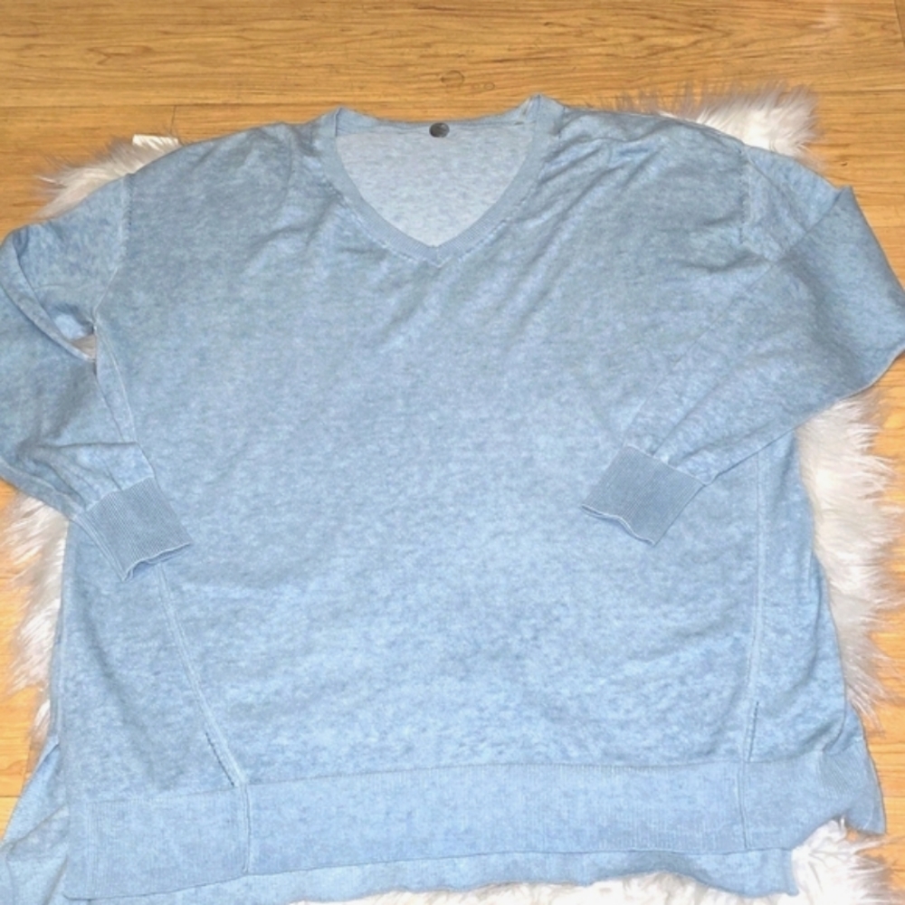 Margaret O'Leary Sky Blue V-Neck Sweater